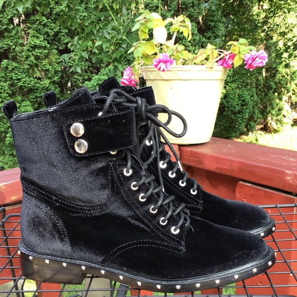 Vince Camuto Shoes - Vince Camuto Talorini Studded Velvet Combat Boots
